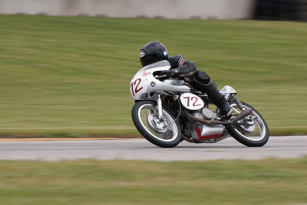 Eirik Nielsen on a 1965 Honda, No 72 in turn 7, Road America, Elkhart Lake, WI