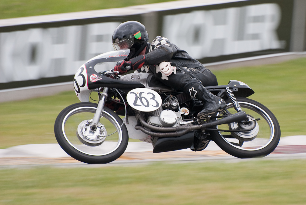 Dana Clark on a Honda, No 263 in turn 7, Road America, Elkhart Lake, WI