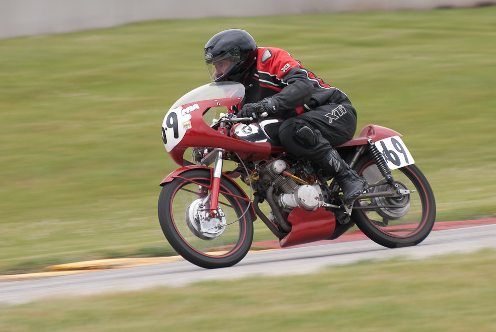 Darryl Parretton on a Honda, No X69 in turn 7, Road America, Elkhart Lake, WI