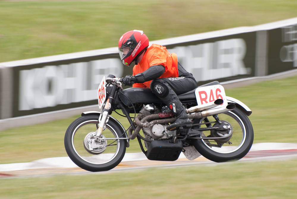 Benjamin Lamkin on a 1971 Honda, No R46 in turn 7, Road America, Elkhart Lake, WI