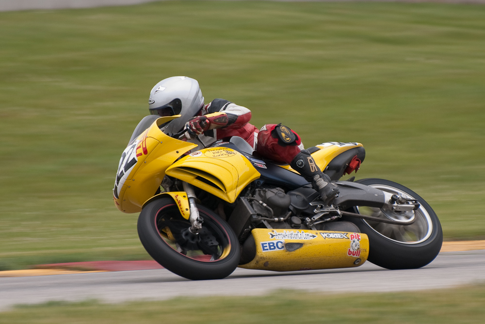 Tim Ivanoff on a Buell, No 222 in turn 7, Road America, Elkhart Lake, WI