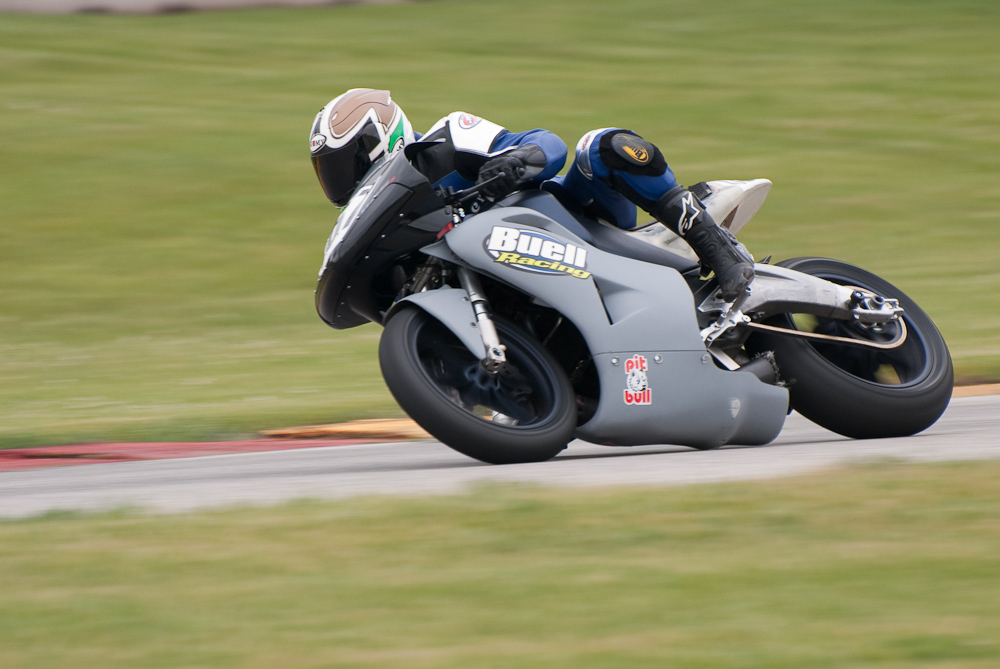 Xen Stanhope on a 2008 Buell, No 167 in turn 7, Road America, Elkhart Lake, WI