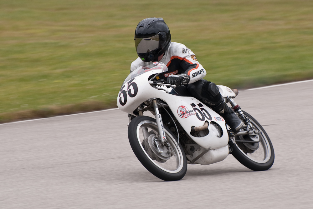 Jon Munns 1968 Honda No 55 in the bend, Road America, Elkhart Lake, WI