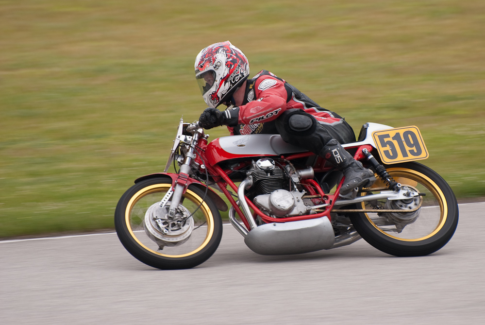 Jereme Ragsdale on a Honda, No 519 in the bend, Road America, Elkhart Lake, WI