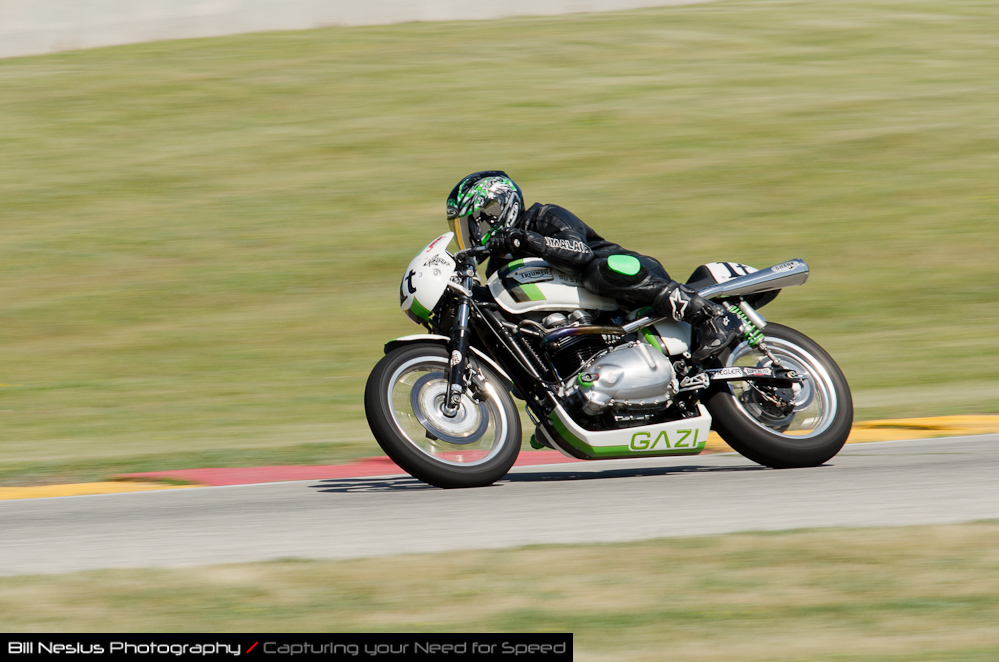 DSC_5276 / Dustin Foretich on a Triumph No 1T in turn 7, Road America Elkhart Lake, WI