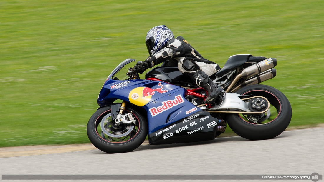 2006 Ducati #14c ridden by Charlie Mavros at Road America, Elkhart Lake, 
WI in the bend / DSC_8398