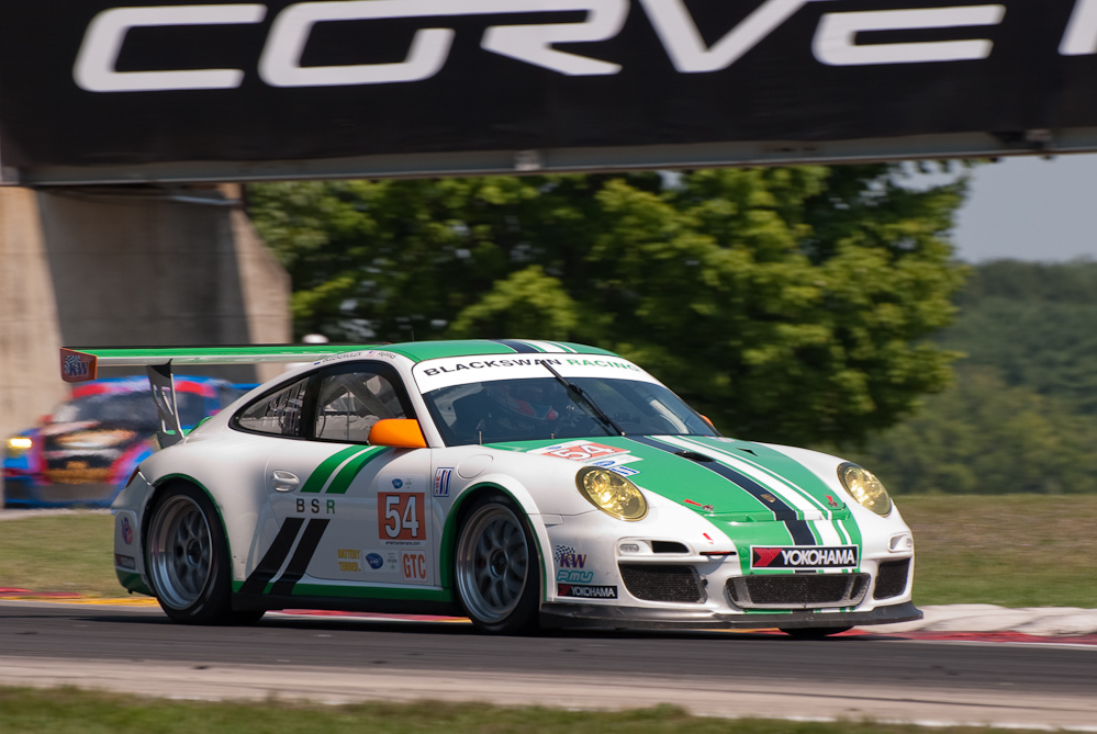 Black Swan Racing Porsche 911 GT3 RSR, Car No 54 in turn 6, Road America, Elkhart Lake WI  ~  DSC_2317