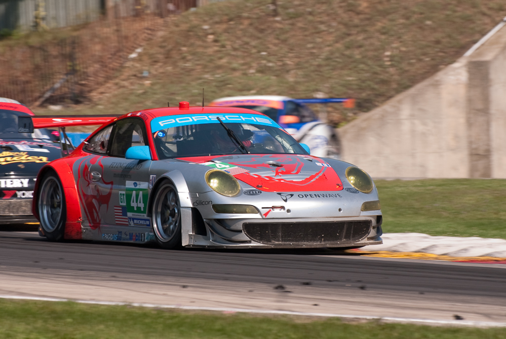Flying Lizard Motorsports Porsche 911 GT3 RSR, Car No 44 in turn 6, Road America, Elkhart Lake WI  ~  DSC_2362