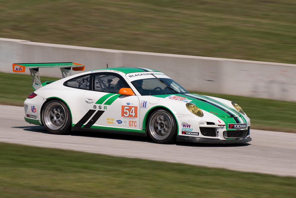 Black Swan Racing Porsche 911 GT3 RSR, Car No 54 in turn 7, Road America, Elkhart Lake WI  ~  DSC_2508