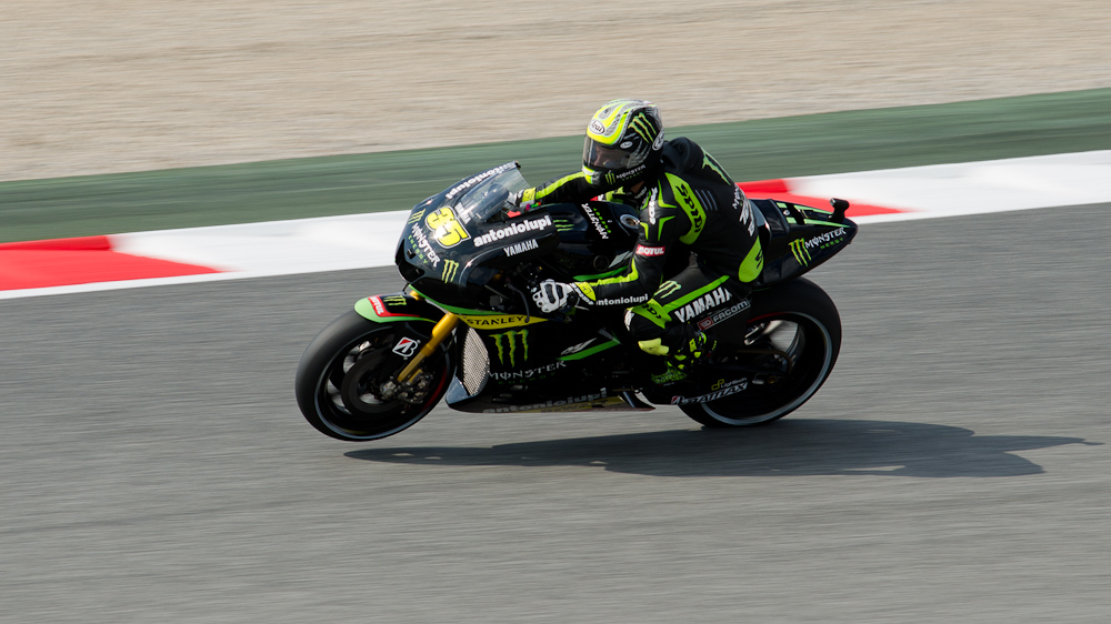 Cal Crutchlow on the #35 Monster Yamaha Tech 3 Yamaha M1 at Circuit de Catalunya 

turn 7 / DSC_4054