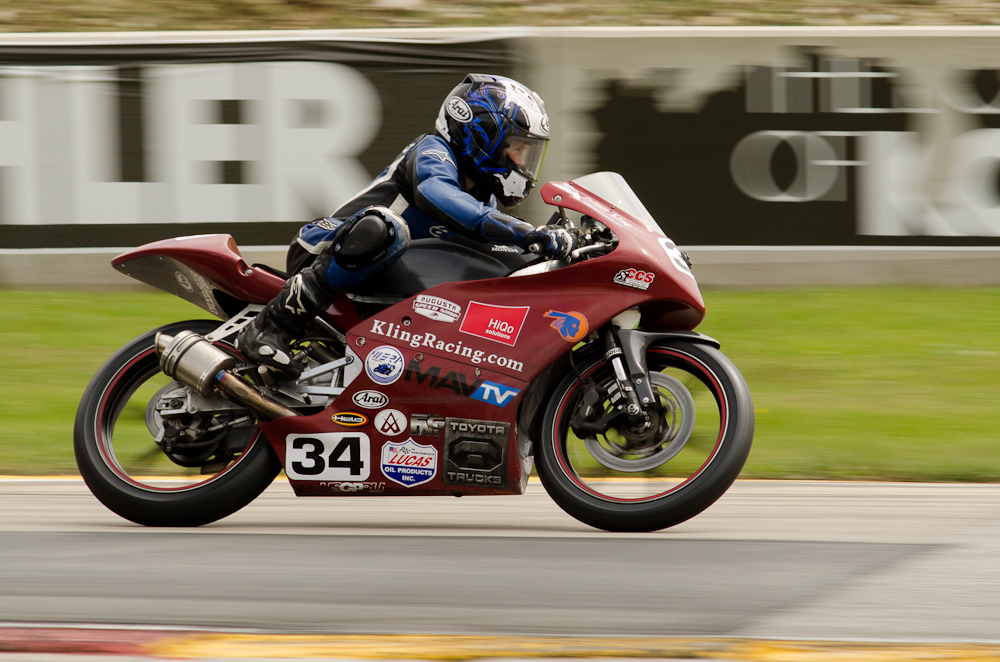 DSC_1535 / Palmer Kling on the No 34 Honda MD250 in turn 6 at Road America, Elkhart Lake, WI