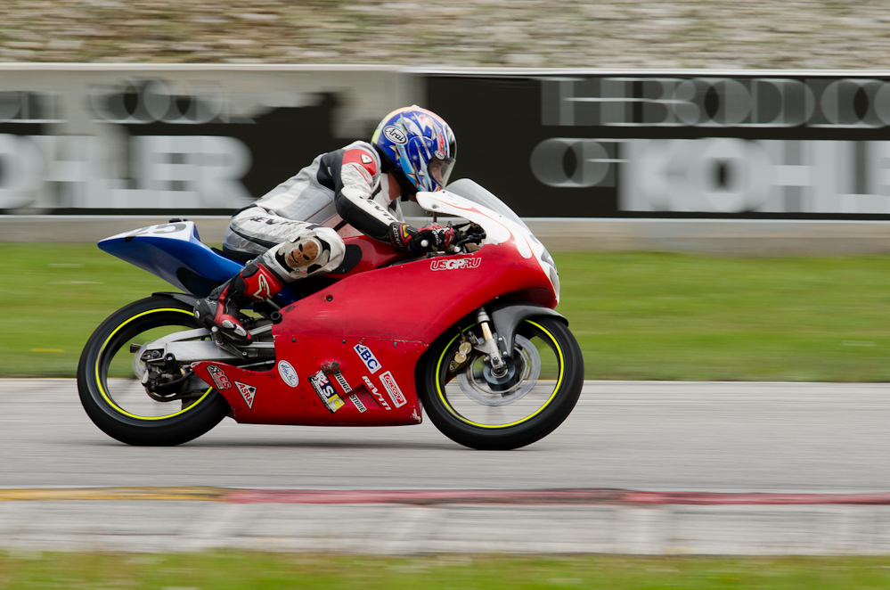 DSC_1553 / Stu Aitken-cade on the No 25 Honda in turn 6 at Road America, Elkhart Lake, WI