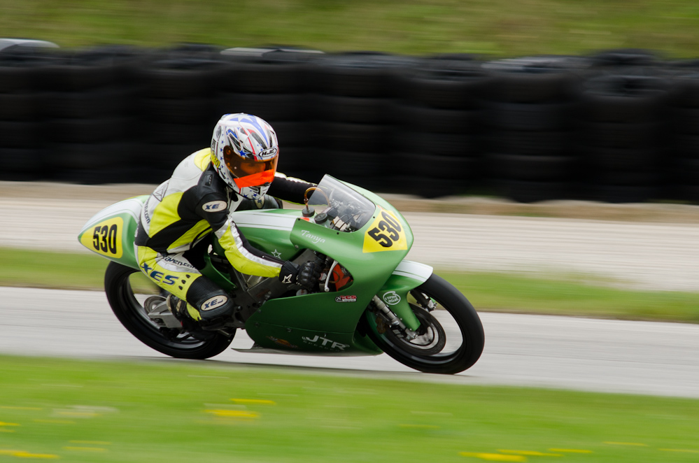 DSC_1637 / Tanya Jungenberg on the No 530 Honda 125 in turn 9 at Road America, Elkhart Lake, WI