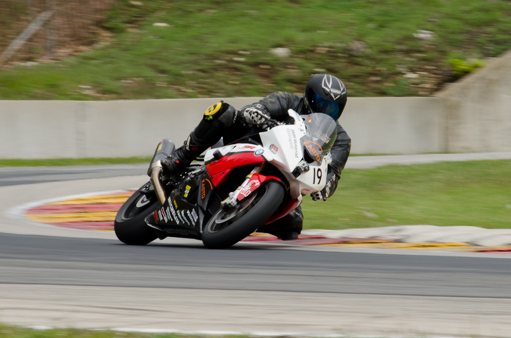 DSC_2260 / Stefan Dolipski on the No 19 BMW S1000RR in turn 6 at Road America, Elkhart Lake, WI