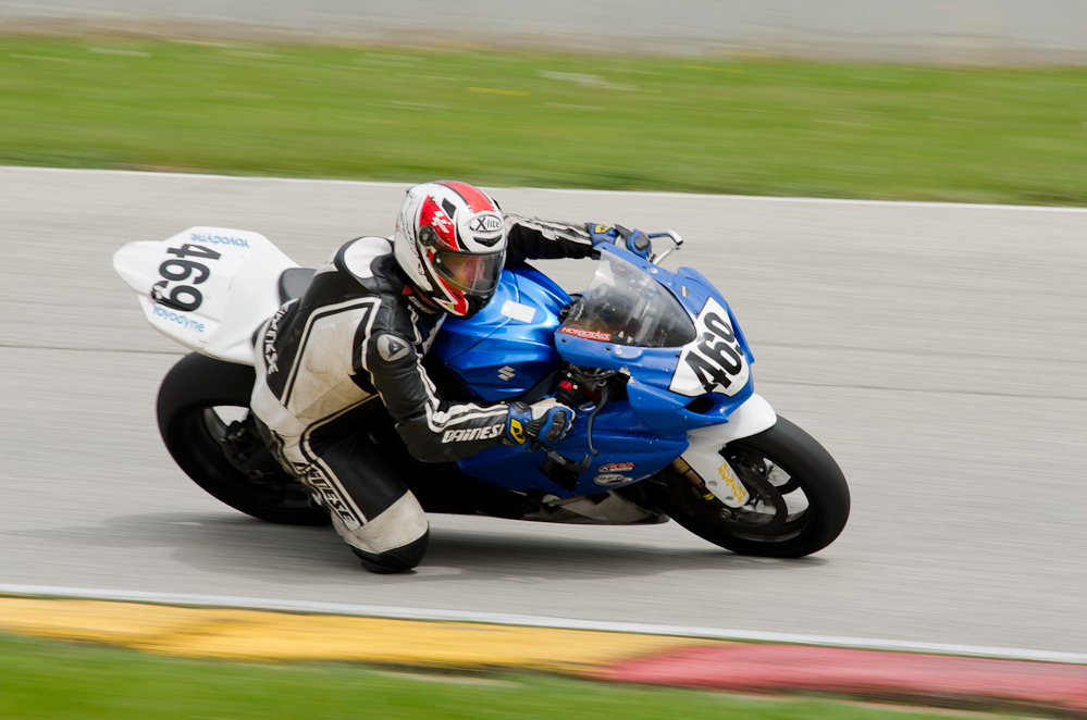 DSC_2329 / Paul Decouto on the No 469 Suzuki in turn 7 at Road America, Elkhart Lake, WI