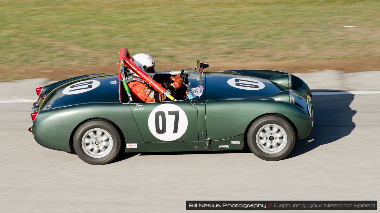 Austin Healey Sprite in turn 9 at Road America, Elkhart Lake, WI. / DSC_2759