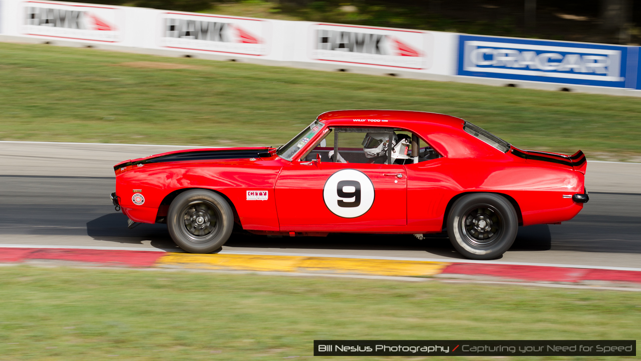 1969 Chev. Camaro Z28 in turn 6 at Road America, Elkhart Lake, WI. / DSC_2847
