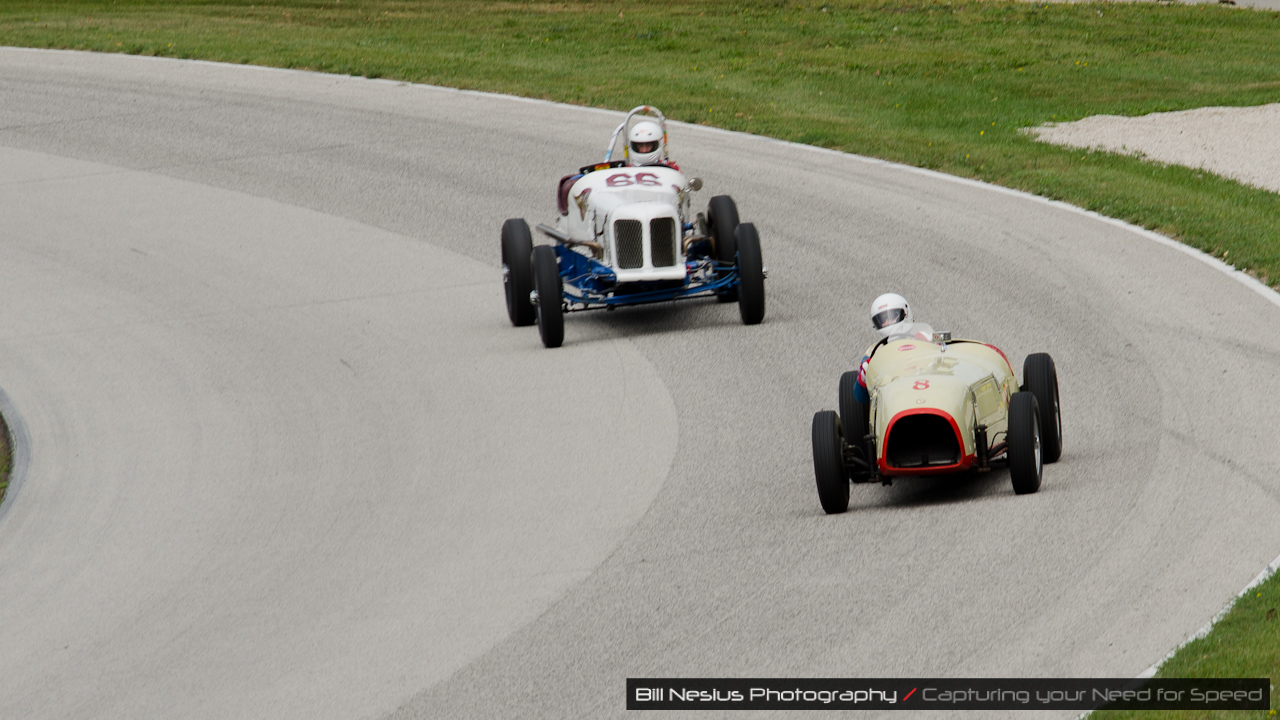 1949 Lester MG & 1933 Ford Indy Racer in turn 9. Road America, Elkhart Lake, WI / DSC_3215