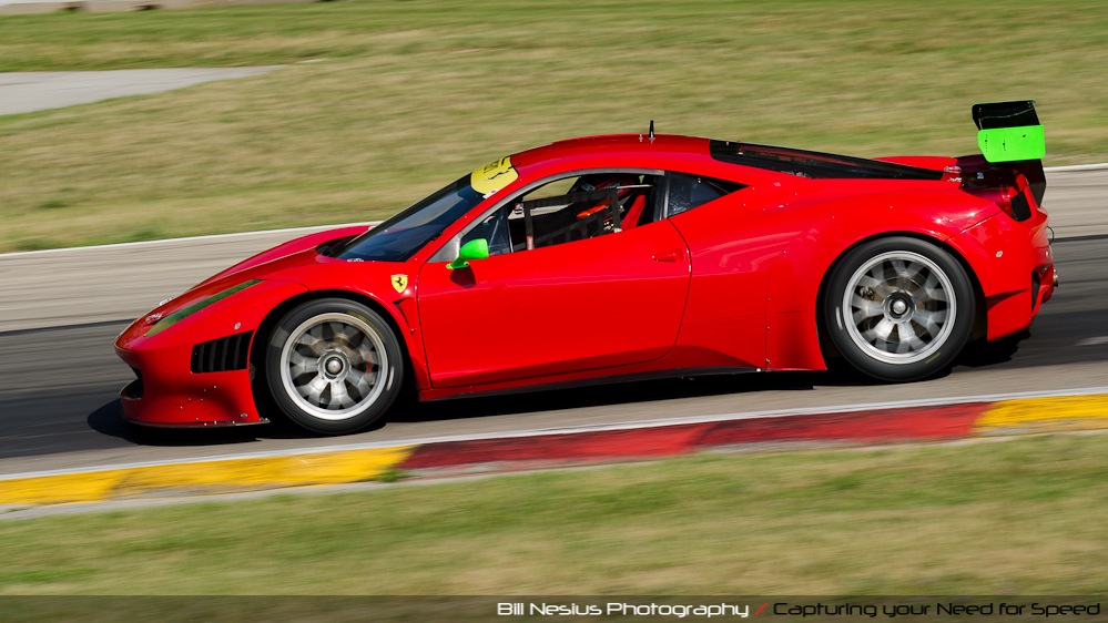 Ferrari 458 Italia at Road America, Elkhart Lake, WI, turn 6 / DSC_1270