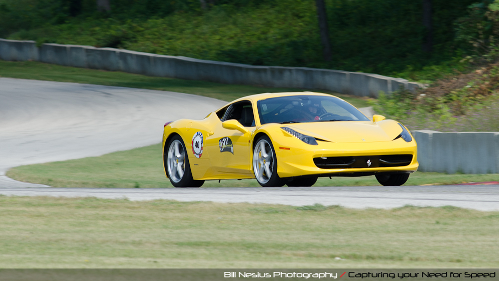 Ferrari 458 Italia at Road America, Elkhart Lake, WI, turn 13 / DSC_1799