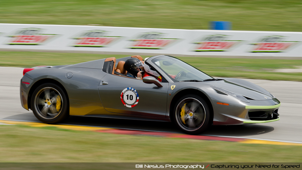 Ferrari 458 Italia at Road America, Elkhart Lake, WI, turn 7 / DSC_2404