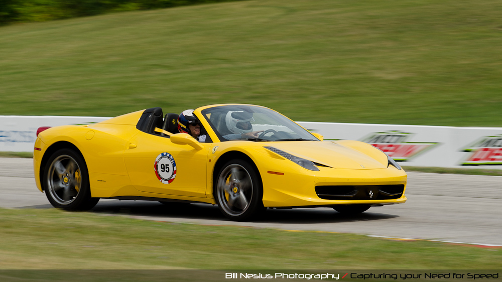 Ferrari 458 Italia at Road America, Elkhart Lake, WI, turn 7 / DSC_2596