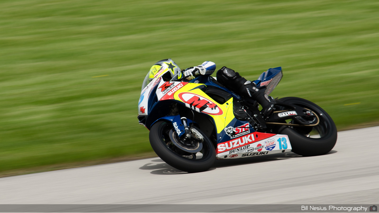 Melissa Paris #13 on the M4 Racing Suzuki GSXR. Road America T9 / DSC_0696 / 4