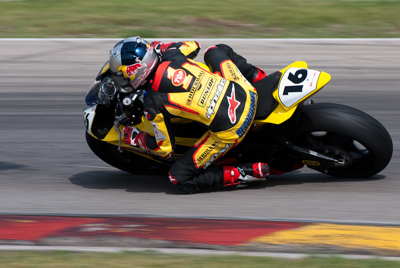 Cameron Beaubier, No. 16 on a Yamaha YZF-R6 turn 6, Road America, Elkhart Lake, WI