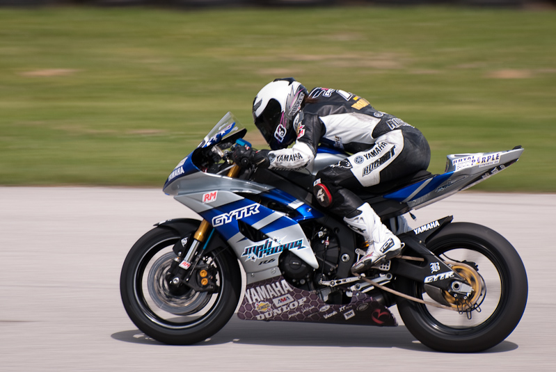 Melissa Paris, No. 13 on the MPH Racing Inc Yamaha YZF-R6 in turn 7, Road America, Elkhart Lake, WI