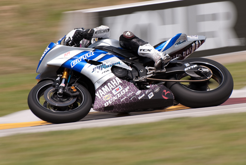 Melissa Paris, No. 13 on the MPH Racing Inc Yamaha YZF-R6 in turn 7, Road America, Elkhart Lake, WI
