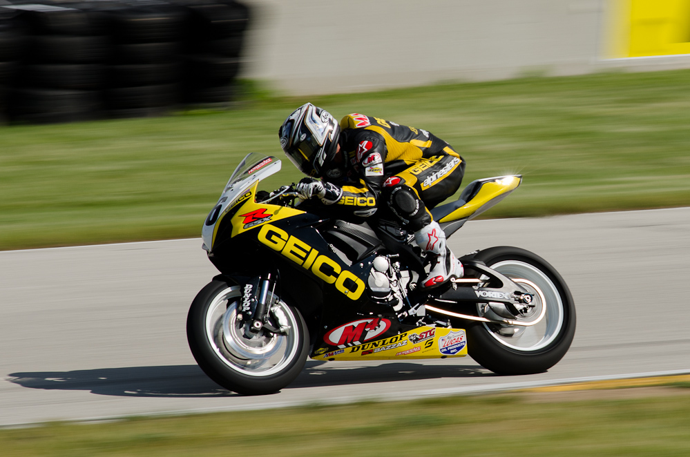 Martin Cardenas on the No. 36 Geico Suzuki Suzuki GSX-R600 in turn 7, Road America, Elkhart Lake, WI  ~  DSC_3689