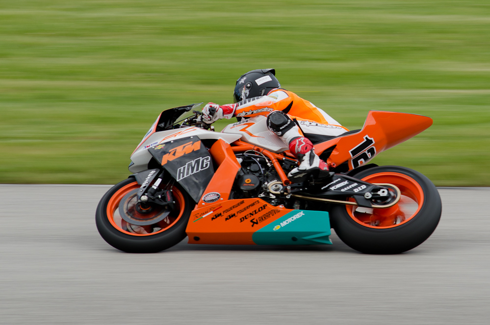 Stefan Nebel on the No. 12 KTM/HMC Racing KTM RC8R in turn 8, Road America, Elkhart Lake, WI  ~  DSC_3877