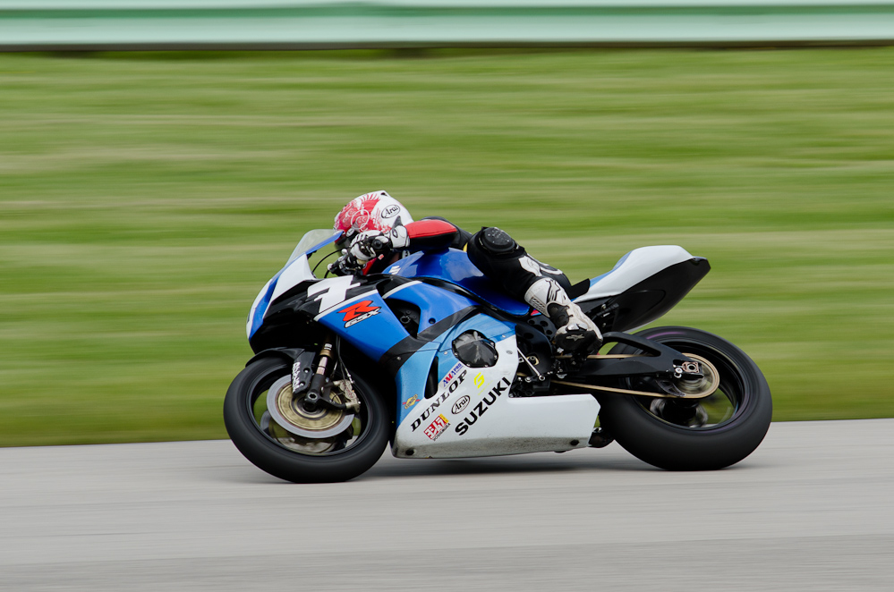 Trent Gibson on the No. 17 Seven Sports Suzuki GSX-R1000 in turn 9, Road America, Elkhart Lake, WI  ~  DSC_3920