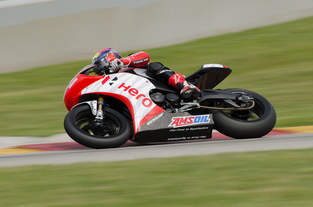 Danny Eslick on the No. 69 Team Hero EBR 1190RS in turn 7, Road America, Elkhart Lake, WI  ~  DSC_4132