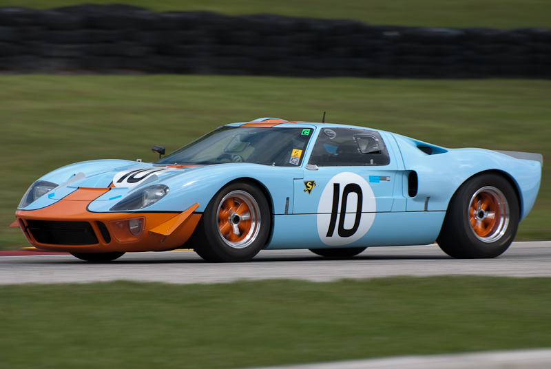 1969 Ford GT40 car# 10 driven by James Cullen in turn 7 at Road America, Elkhart Lake, WI