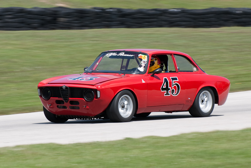 1967 Alfa Romeo GTV driven by Barb Nevoral in turn 7 at Road America, Elkhart Lake, WI