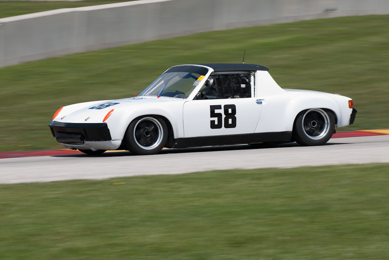 1970 Porsche 914/6 car# 58 driven by James Cullen in turn 7 at Road America, Elkhart Lake, WI.
