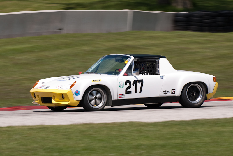 1970 Porsche 914/6 car# 217 driven by Stephen Paoletti in turn 7 at Road America, Elkhart Lake, WI