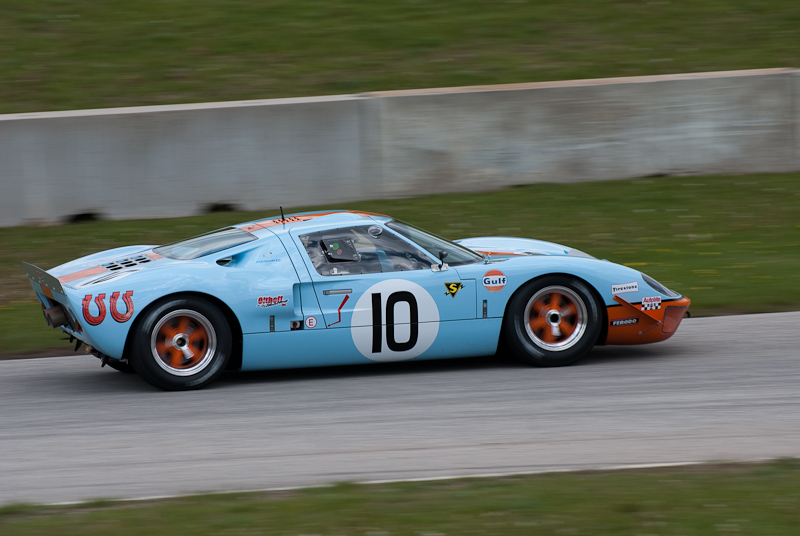 1969 Ford GT40 car# 10 driven by James Cullen in turn 13 at Road America, Elkhart Lake, WI