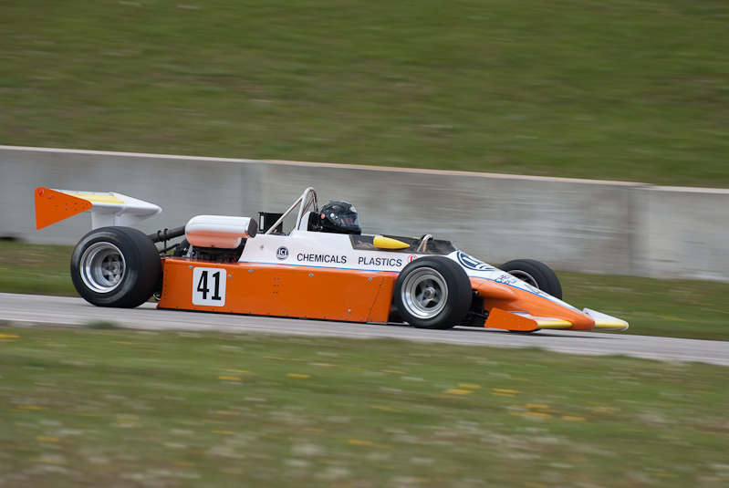 1980 March 802 car# 41 driven by Nick Gojmeric in turn 13 at Road America, Elkhart Lake, WI