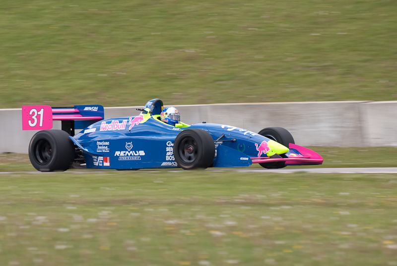 2001 Lola T97/20 31 driven by Travis Engen in turn 13 at Road America, Elkhart Lake, WI