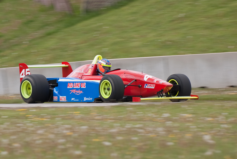 1994 Ralt RT41 car# 45 driven by James French in turn 13 at Road America, Elkhart Lake, WI