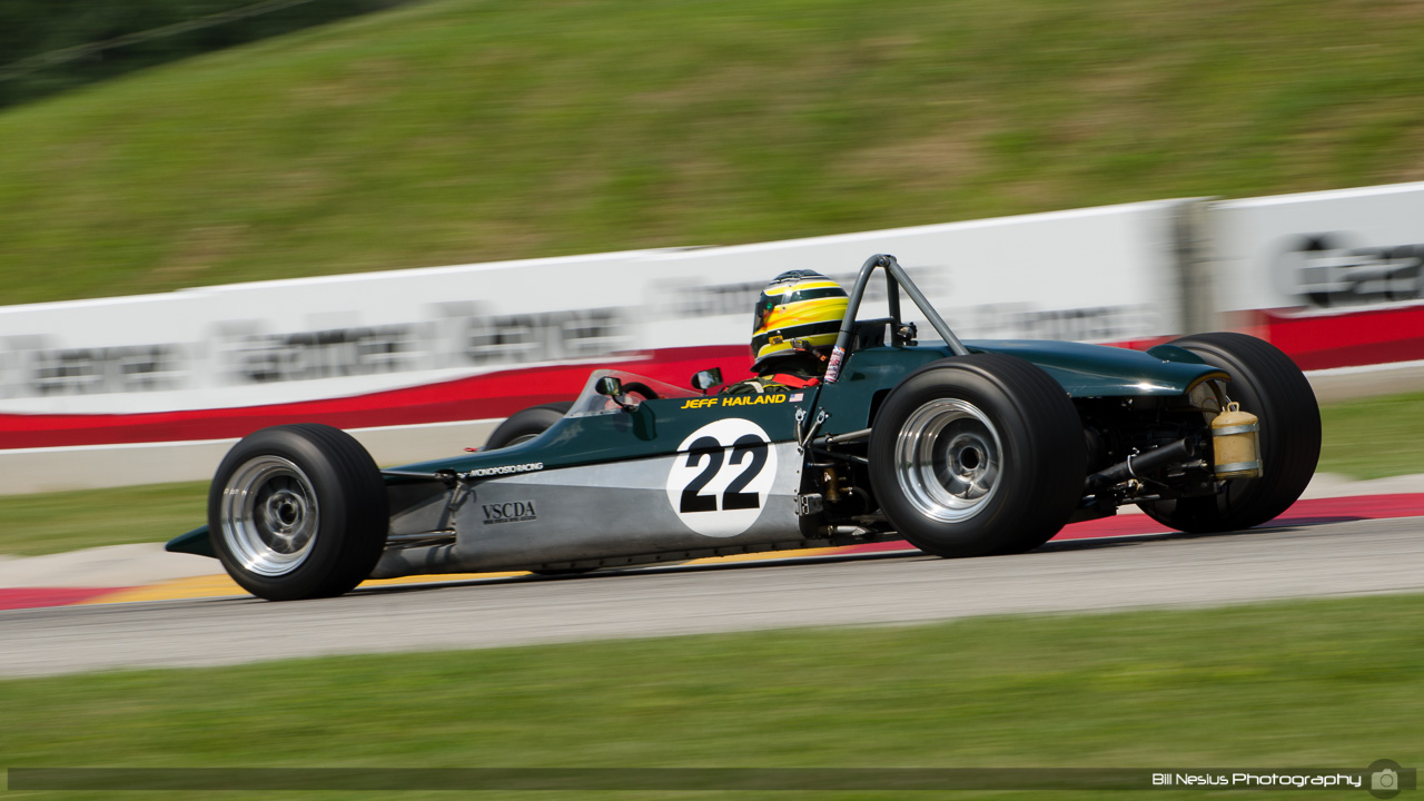 1971 Lotus 69B #22 driven by Jeff Hailand. Road America, Elkhart Lake, WI. Turn 7 / DSC_0443