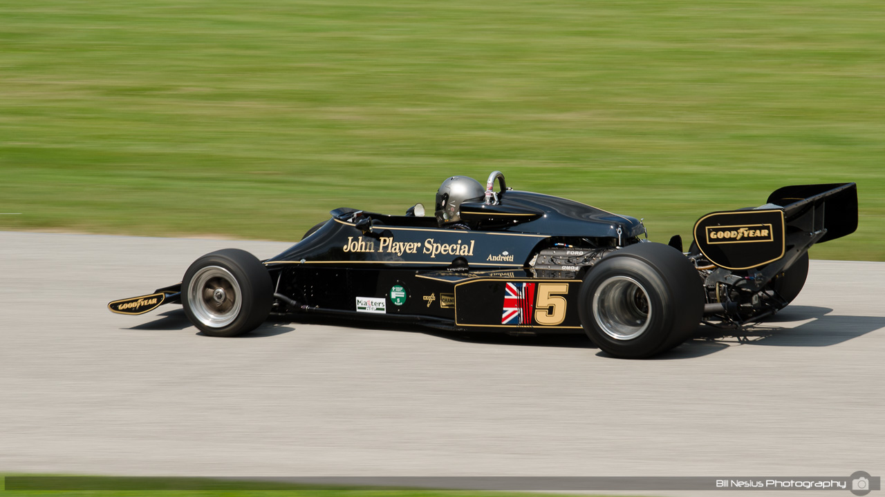 1976 Lotus 77 #5 driven by Chris Locke. Road America, Elkhart Lake, WI. Turn 9 / DSC_0509