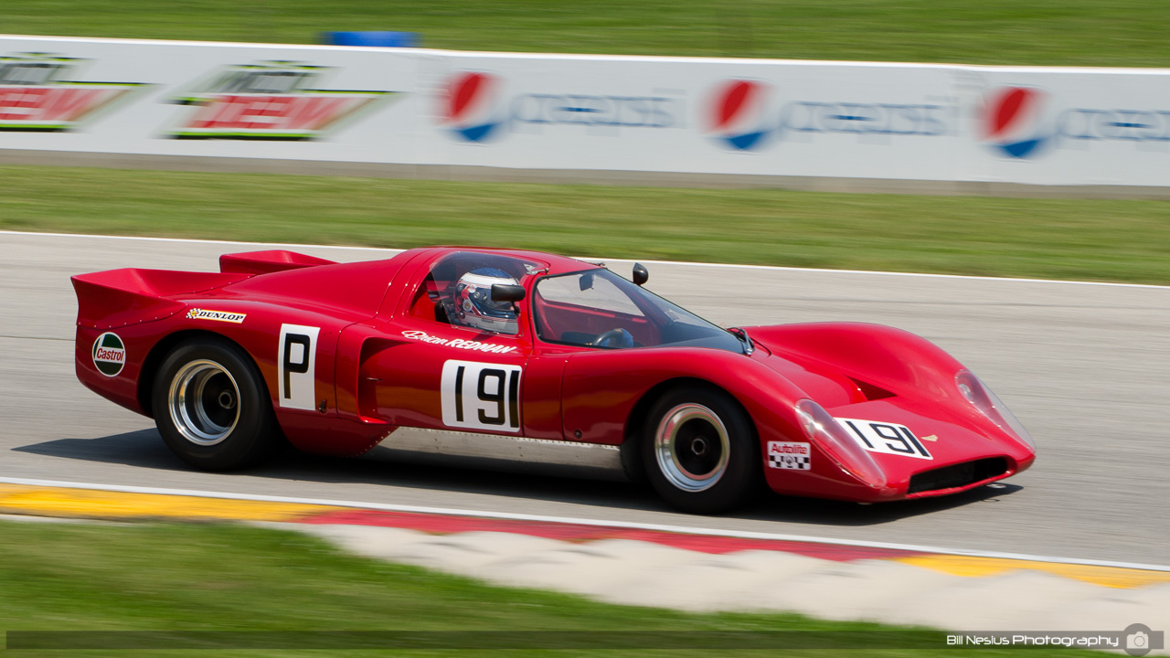 1969 Chevron B16, #191 driven by Joe Hish. Road America, Elkhart Lake, WI. Turn 7 / DSC_0959