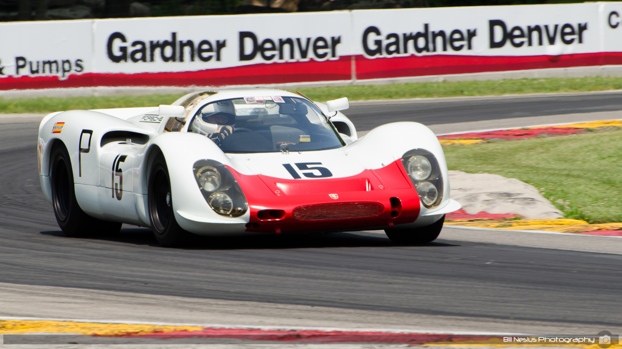 1968 Porsche 908 #15 driven by Michael Malone. Road America, Elkhart Lake, WI. Turn 6 / DSC_0982