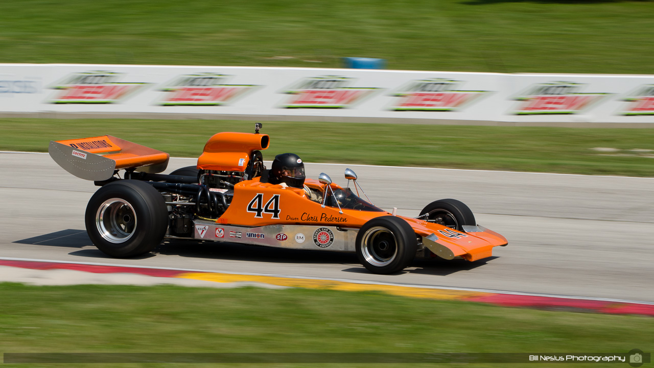 1972 Lola T300 #44 driven by Chris Pederson at Road America, Elkhart Lake, WI. Turn 7 / DSC_1436