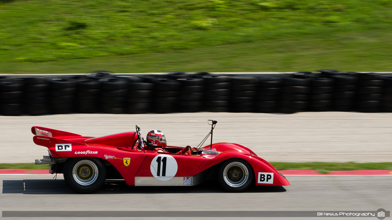 1972 Ferrari 321P #11 driven by John Goodman at Road America, Elkhart Lake, WI. Turn 7 / DSC_1462