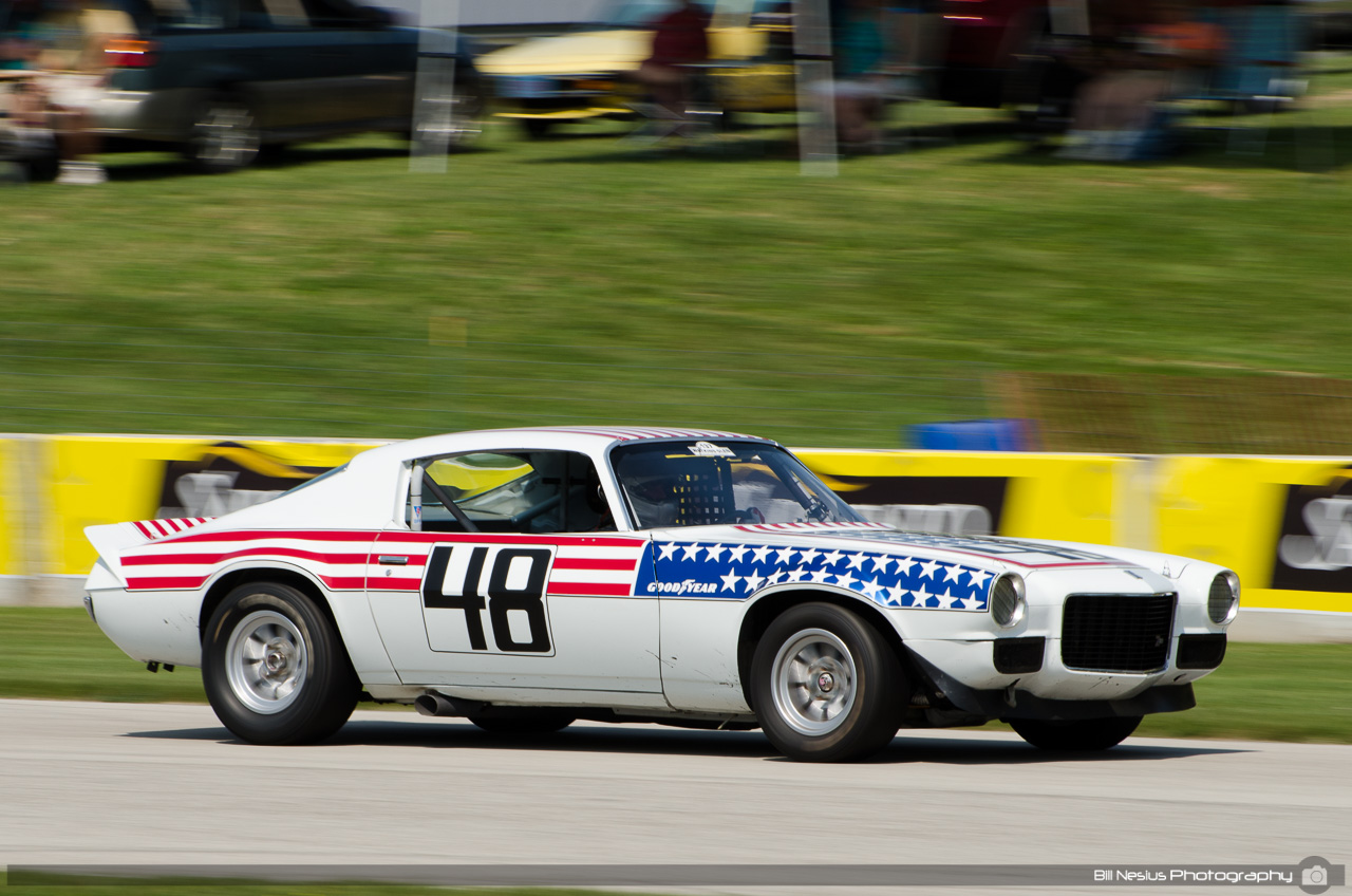 1970 Chevy Camaro #48 driven by Ed Wheatley at Road America, Elkhart Lkae, WI. turn 7 / DSC_1530
