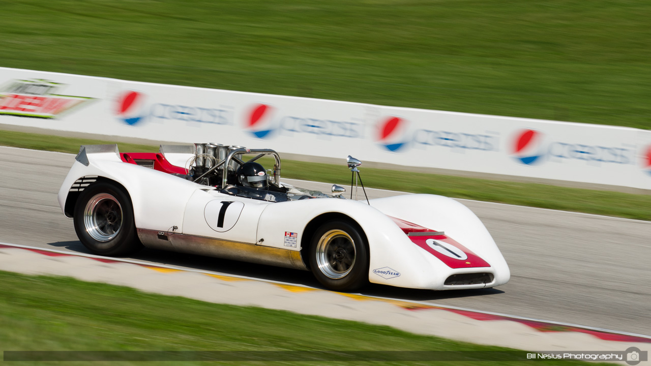 1968 Lola T160 #1 driven by Marc Rauchfuss at Road America, Elkhart Lake, WI. Turn 7 / DSC_1621